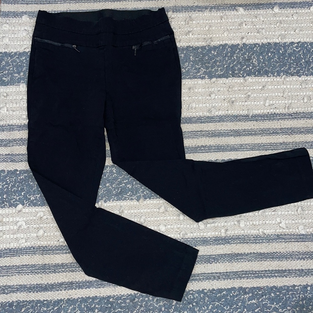 Black elastic band waist dress pants